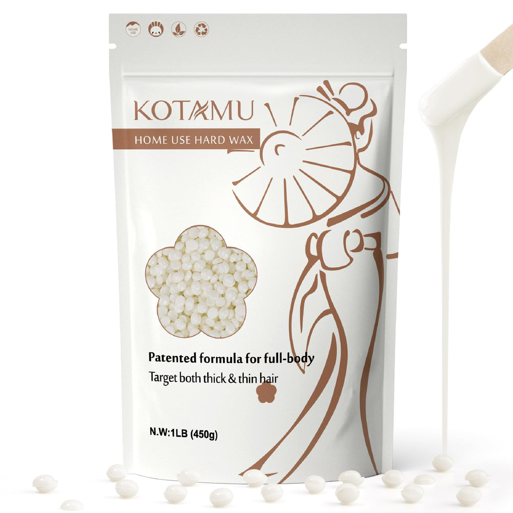 KOTAMU waxing beads unscented 1lb pack ready for at-home use and smooth results.