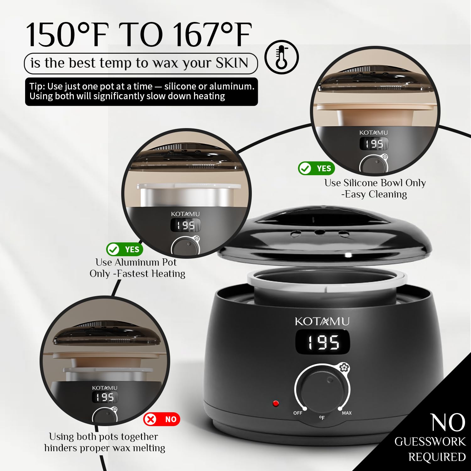 KOTAMU soft-hair wax formula for gentle removal of fine hairs