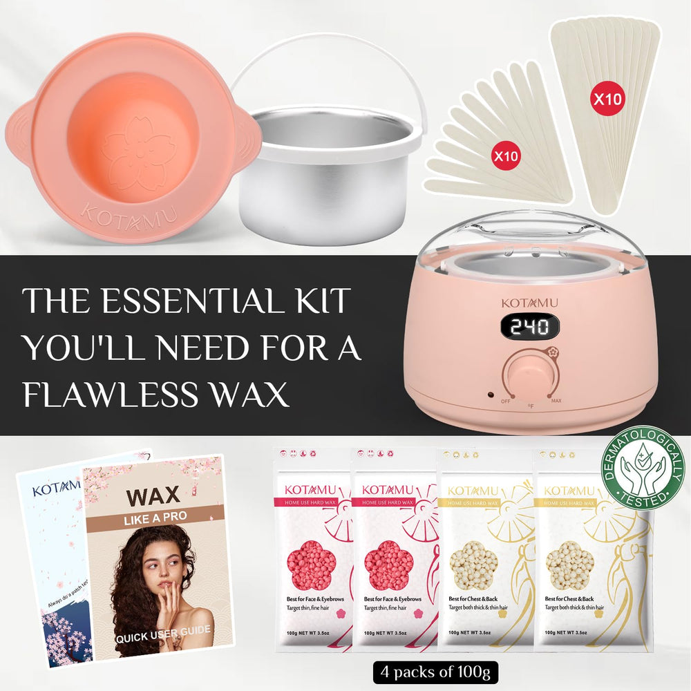 KOTAMU bikini waxing close-up demonstrates comfortable hard wax adhesion.