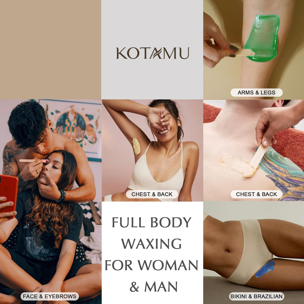 KOTAMU waxing strips included for clean, quick removals