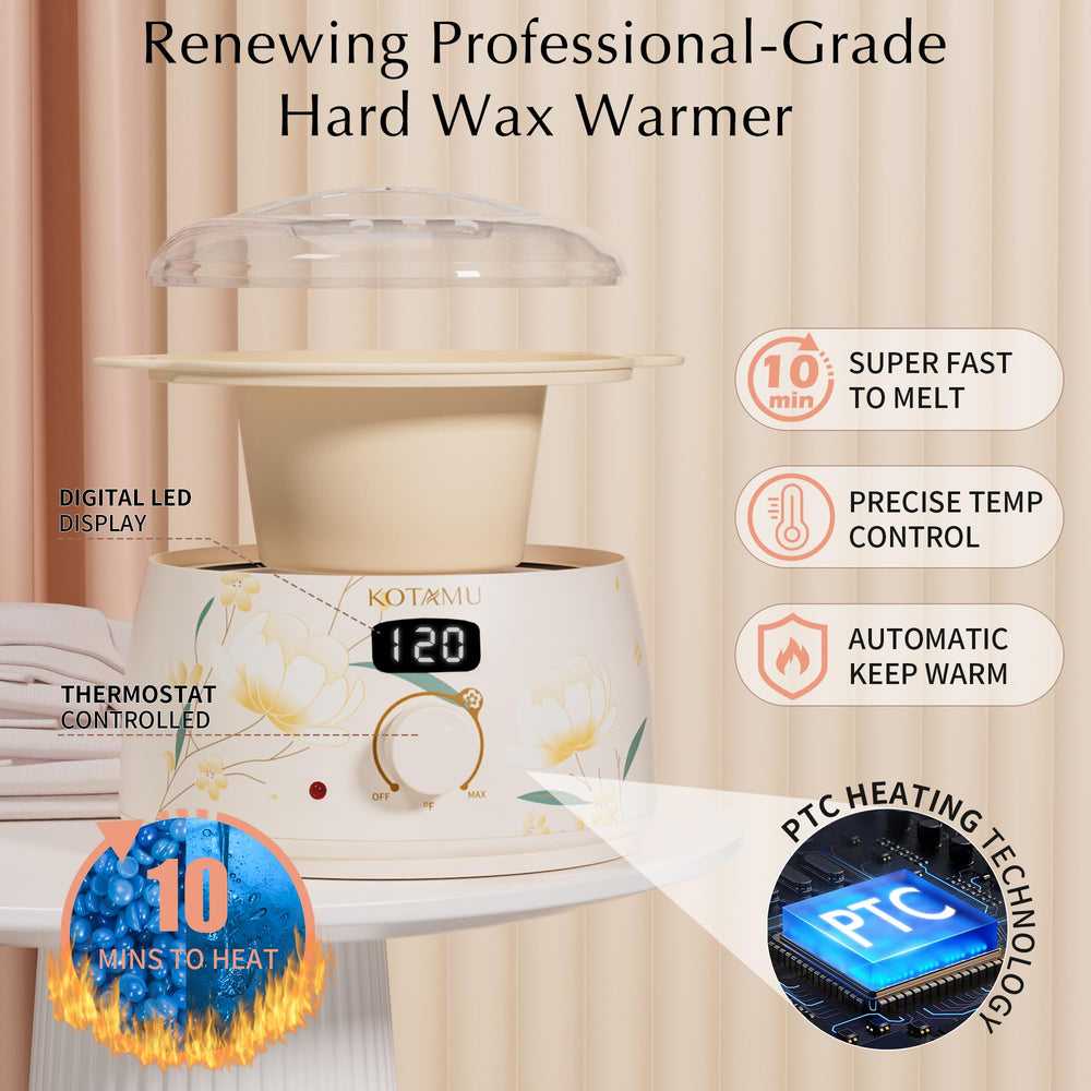 KOTAMU wax warmer with digital display enables precise temperature control.