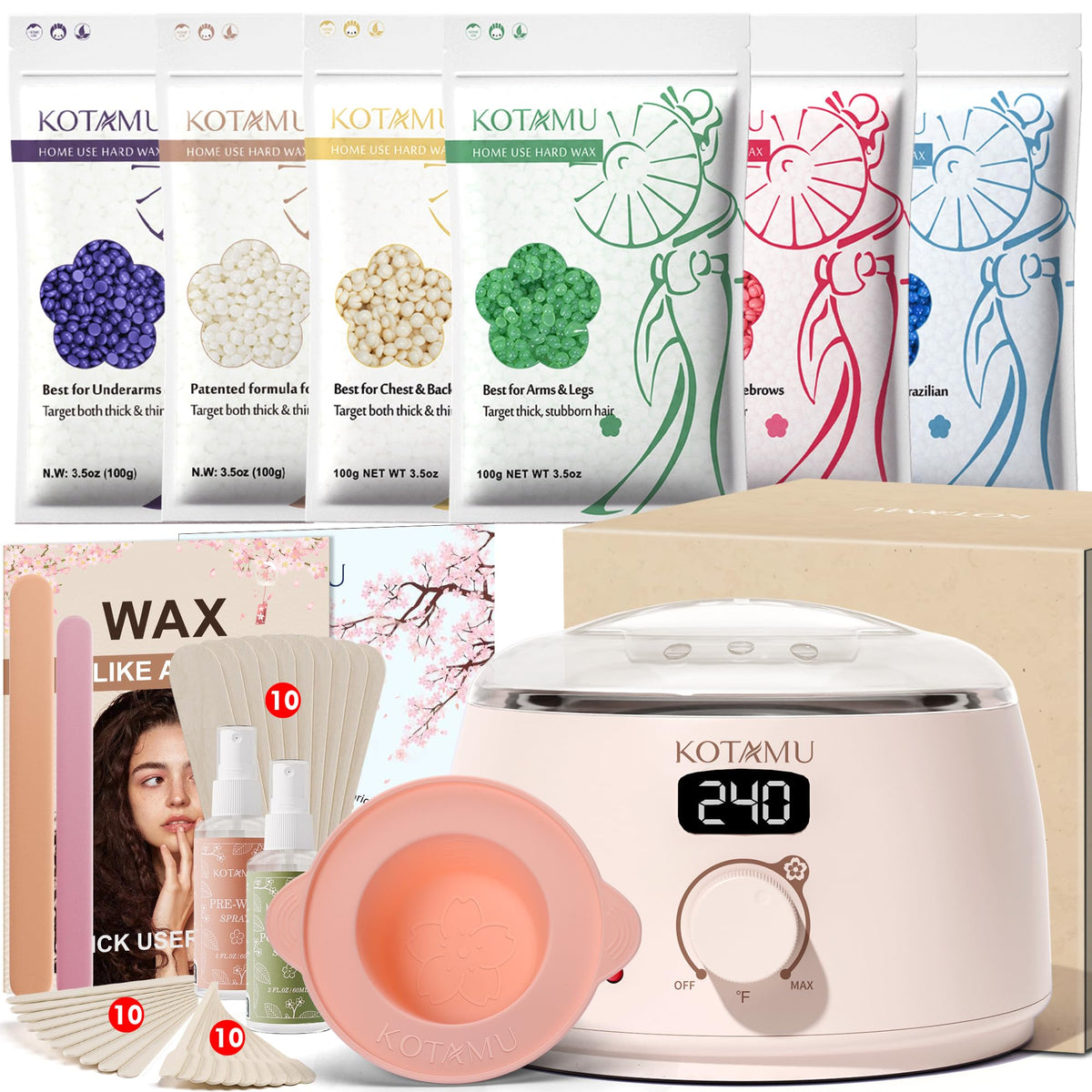 KOTAMU wax warmer digital heater enables quick at-home waxing with precise temperature control