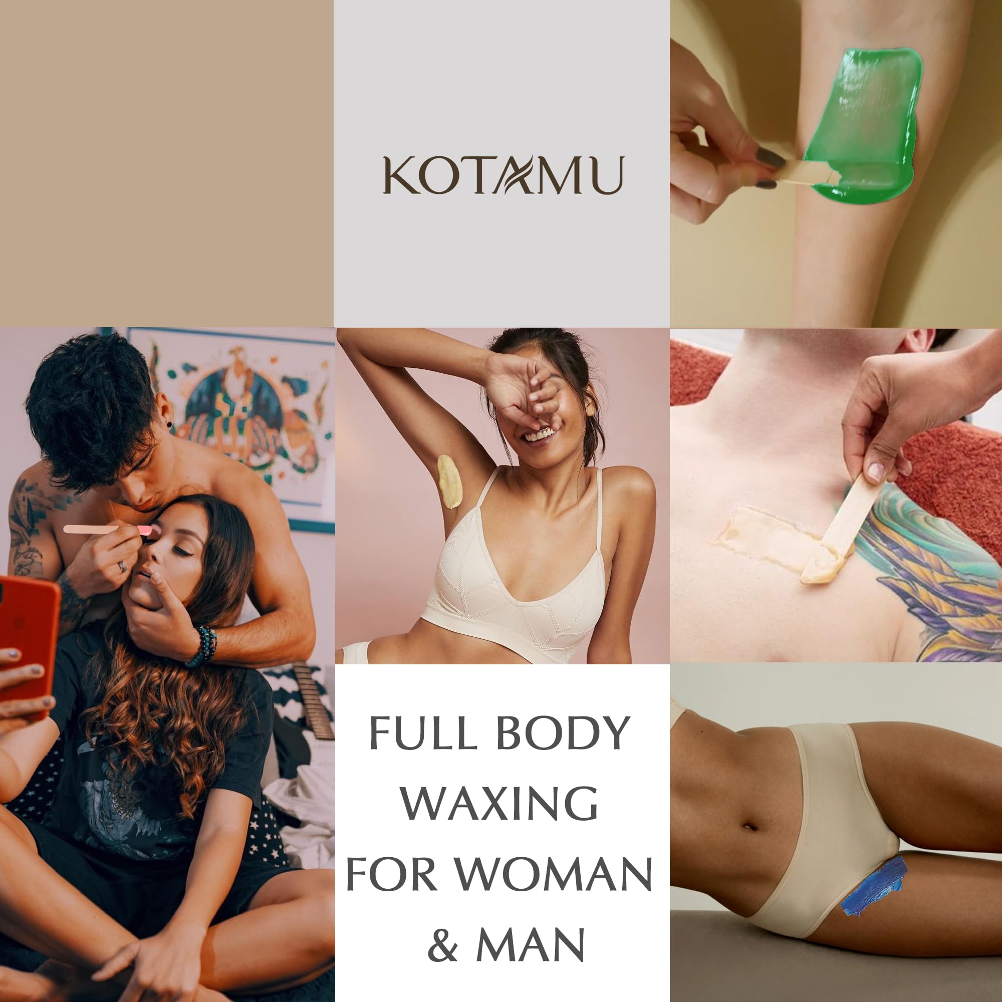 KOTAMU waxing kit sensitive-skin formula: reduces irritation during waxing
