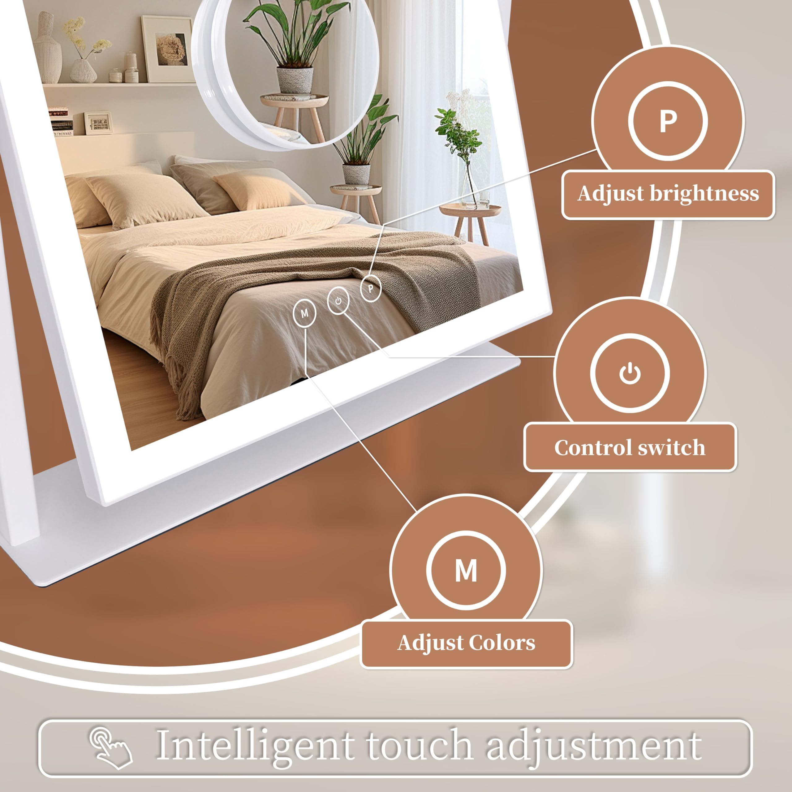 Kotdning 10x magnifying panel for detailed eyeliner and brows