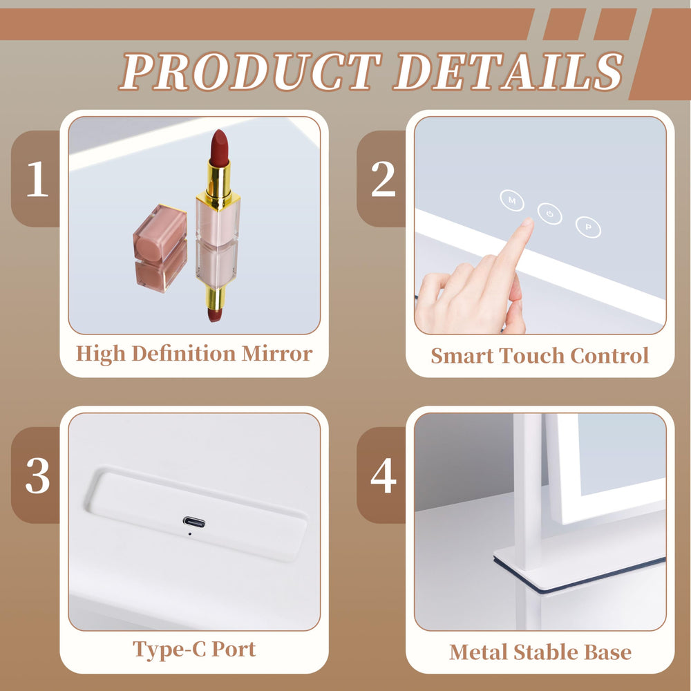 Kotdning 360-rotation mirror enables flexible positioning for makeup