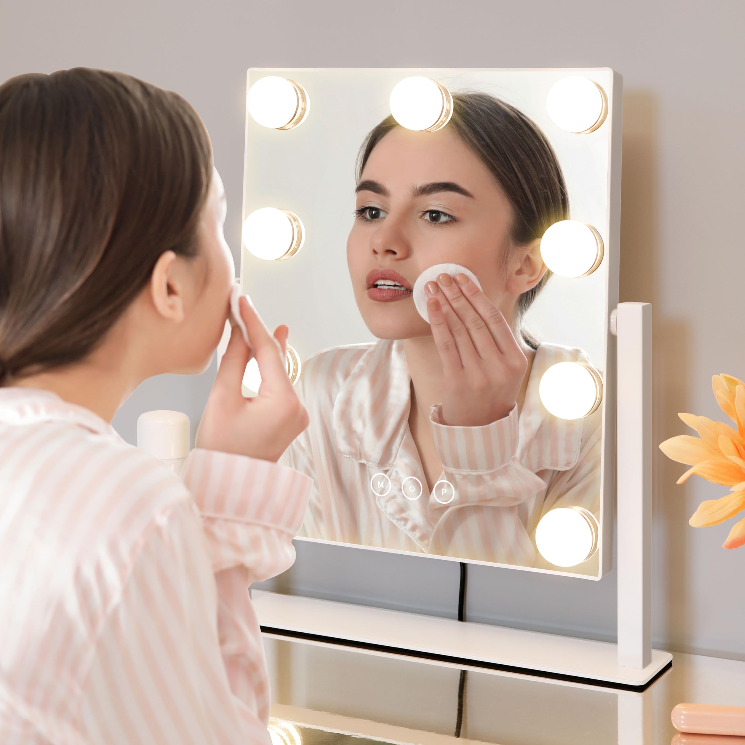 Kotdning compact portable vanity mirror suits dressing room or bedroom.