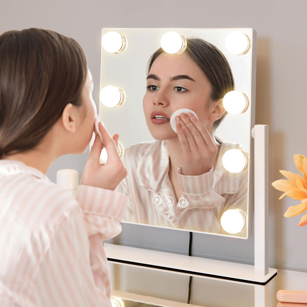 Kotdning compact portable vanity mirror suits dressing room or bedroom.