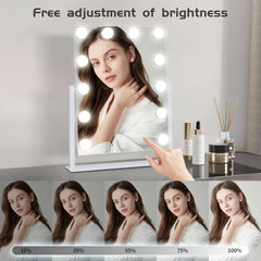 Kotdning vanity mirror rotated 360 degrees for flexible viewing angles during routines.