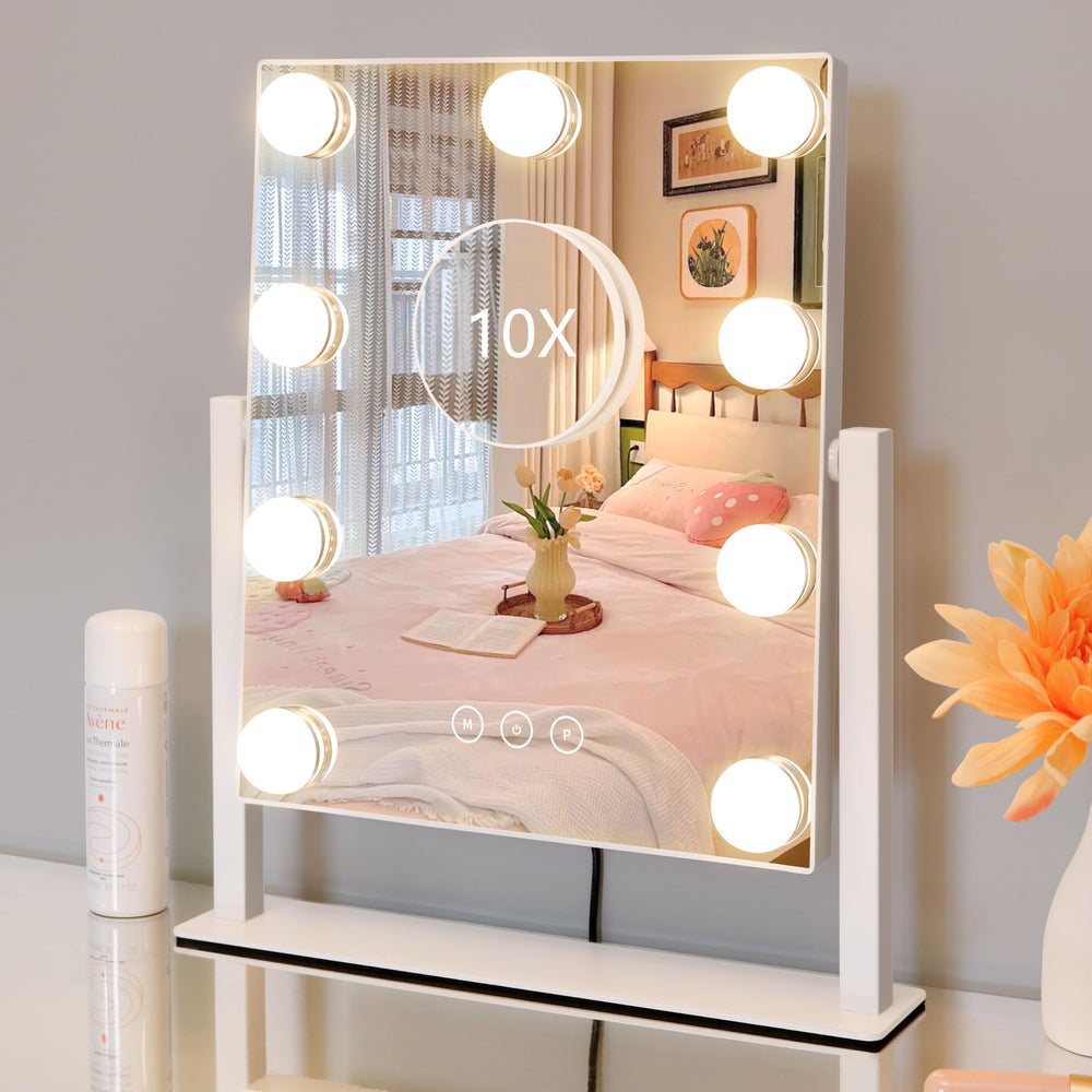 Kotdning vanity mirror with 360-degree rotation for easy angle adjustment.