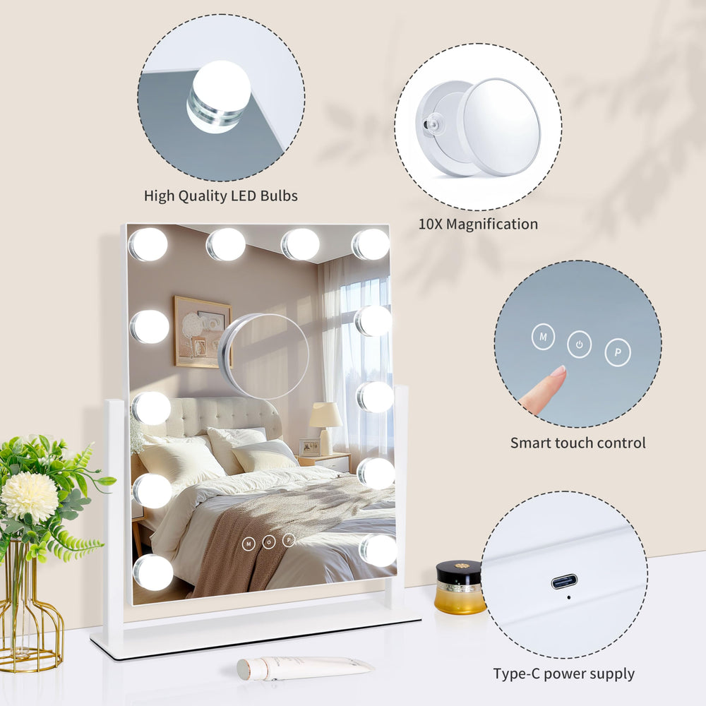 Kotdning vanity mirror portable design fits small spaces and travels well.