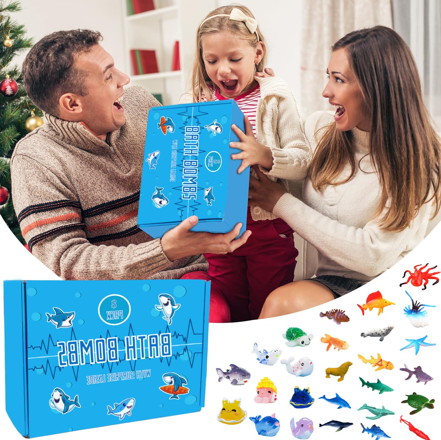 Kottke Shark bath bombs gift packaging makes holidays and birthdays special.