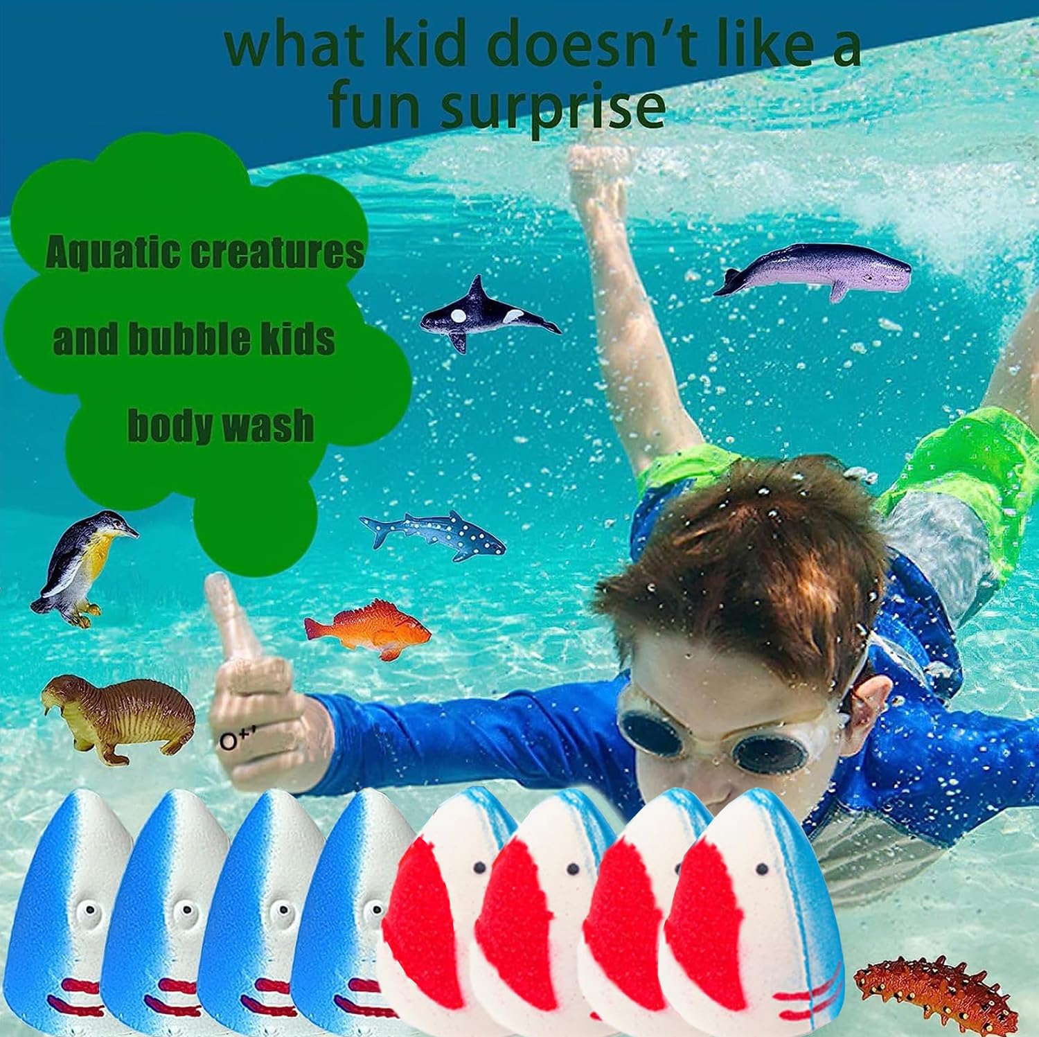 Kottke Shark bath bombs create kid-friendly bath time moments with sea scents.