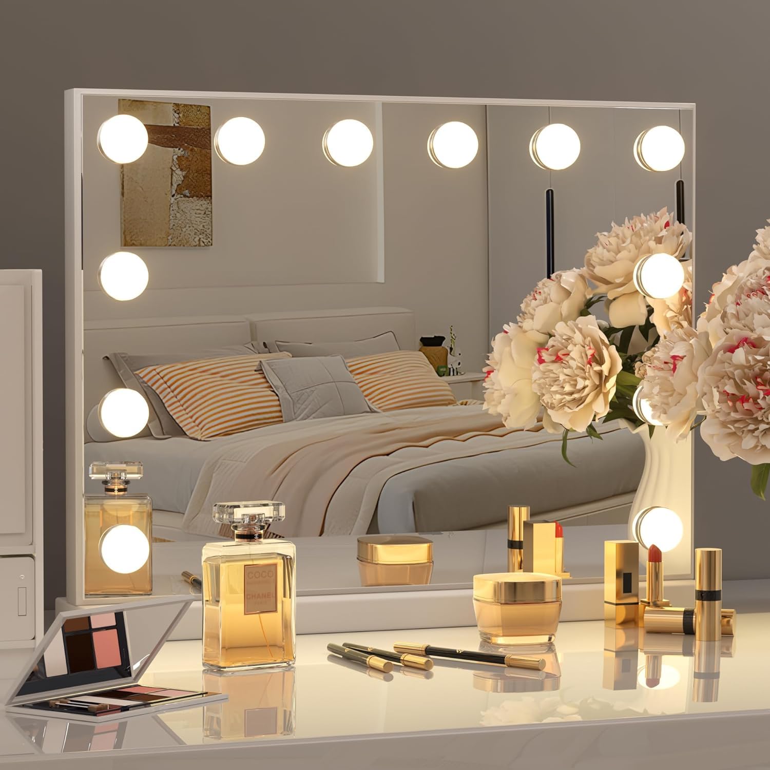 Kottova vanity mirror metal frame white finish for durability