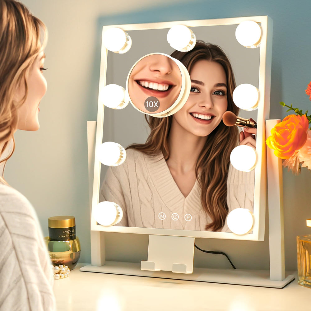 Kottova white vanity mirror fits compact desks with clean style.