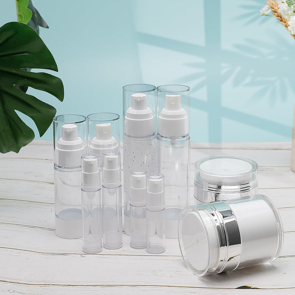 KOUWICH airless pump jar 1oz compact size ideal for creams on business trips.