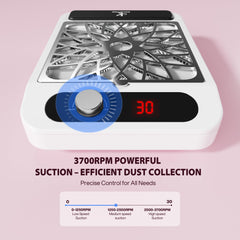 KouzItop Nail Dust Collector compact-size fits neatly on any manicure table.
