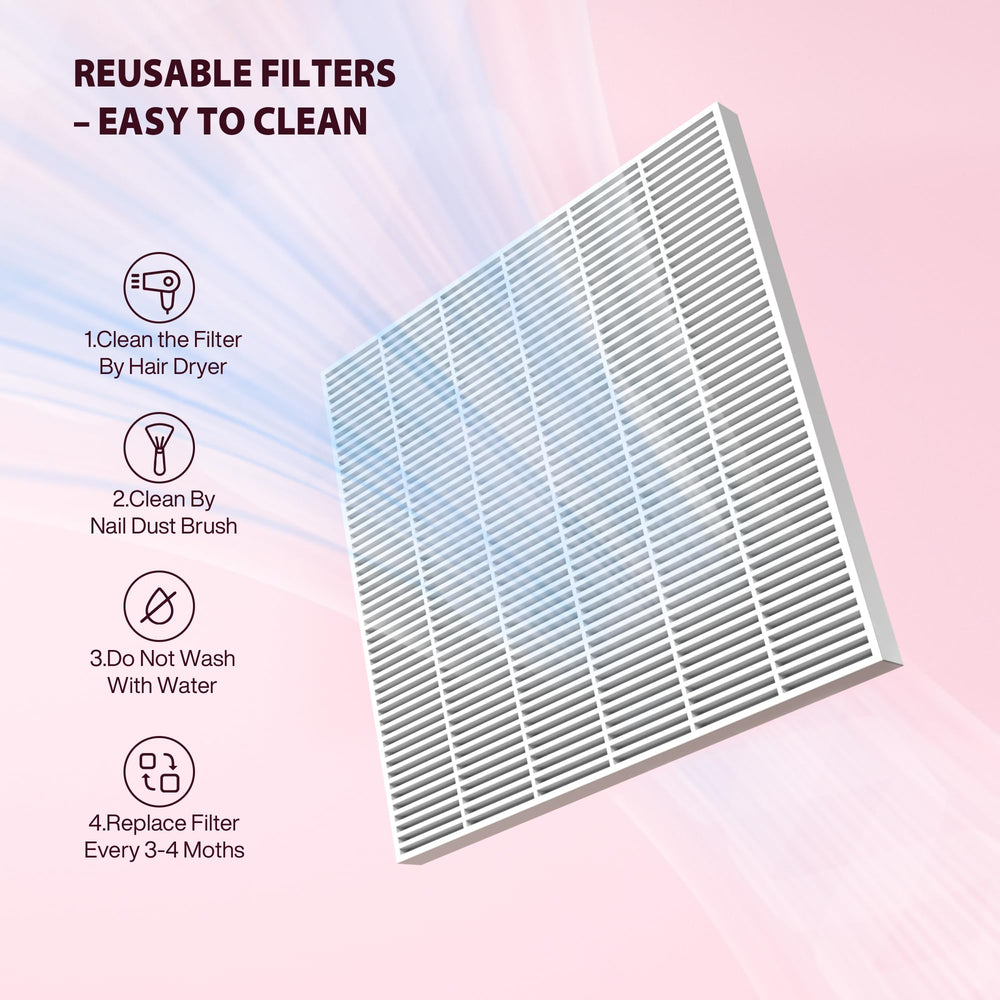 KouzItop Nail Dust Collector magnetic removal makes filter cleaning quick.