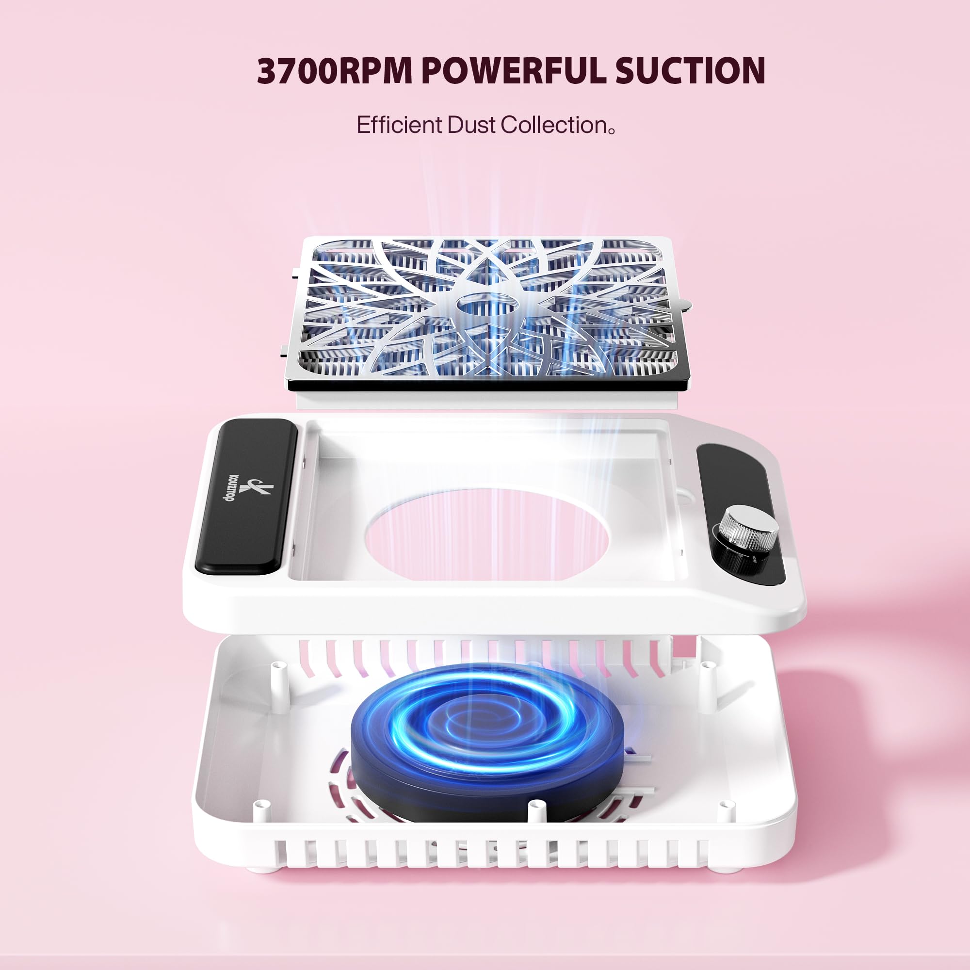 KouzItop Nail Dust Collector reusable-filter option reduces ongoing supply costs.