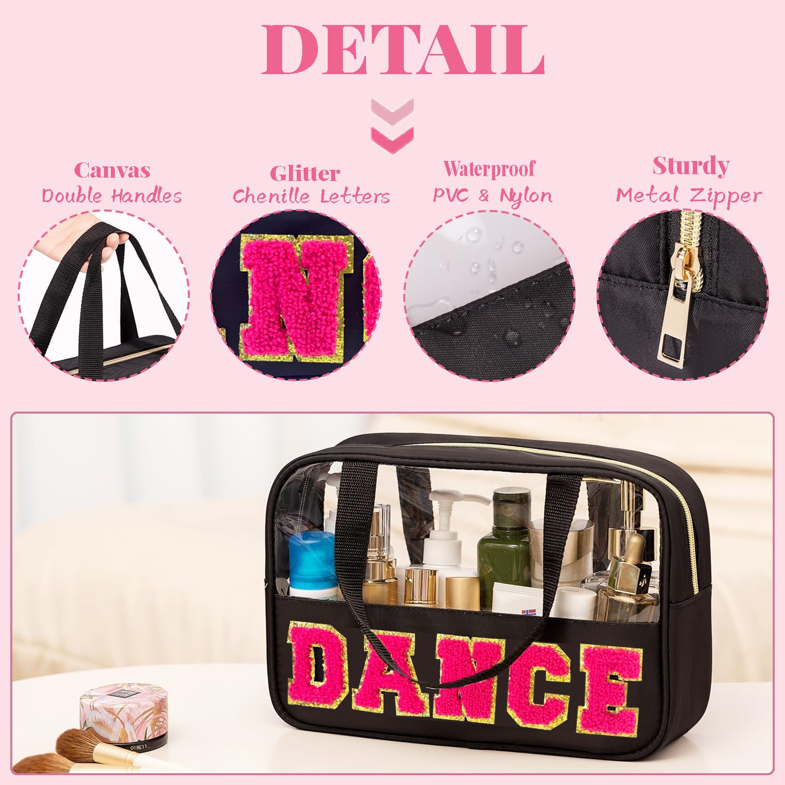 Kovewon large-capacity bag fits cosmetics, skincare, and hair accessories