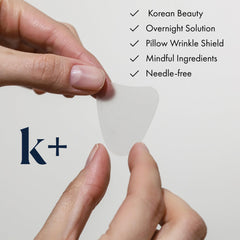 KPLUS wrinkle patches crow’s feet close-up highlights targeted hydration for eye-area wrinkles.