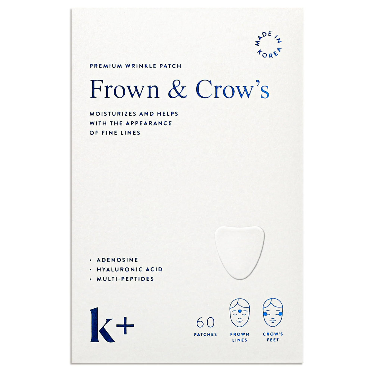 KPLUS wrinkle patches pack shot highlights overnight smoothing for morning-ready skin.