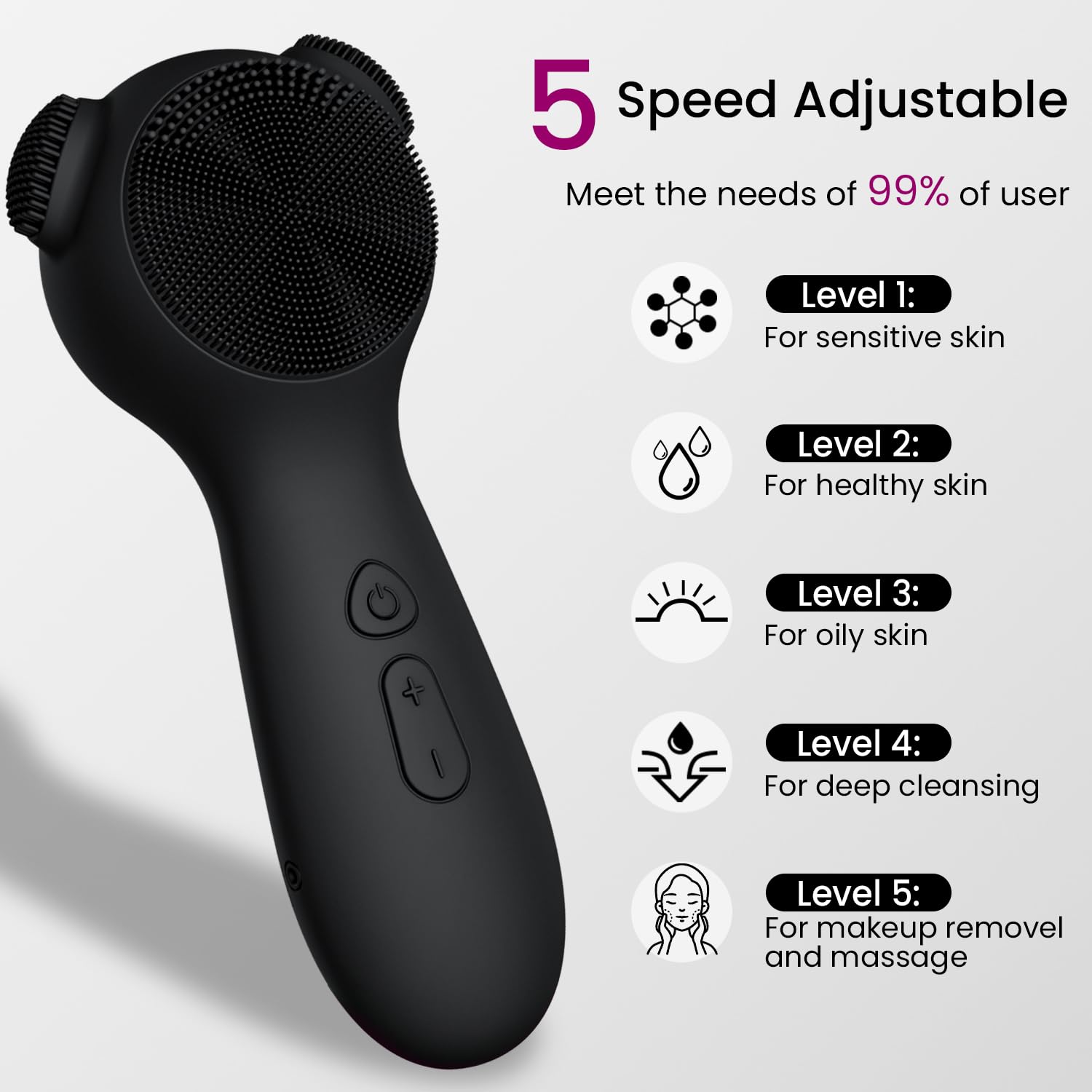 Kpyphm face scrubber nose-area close-up for precise cleansing.