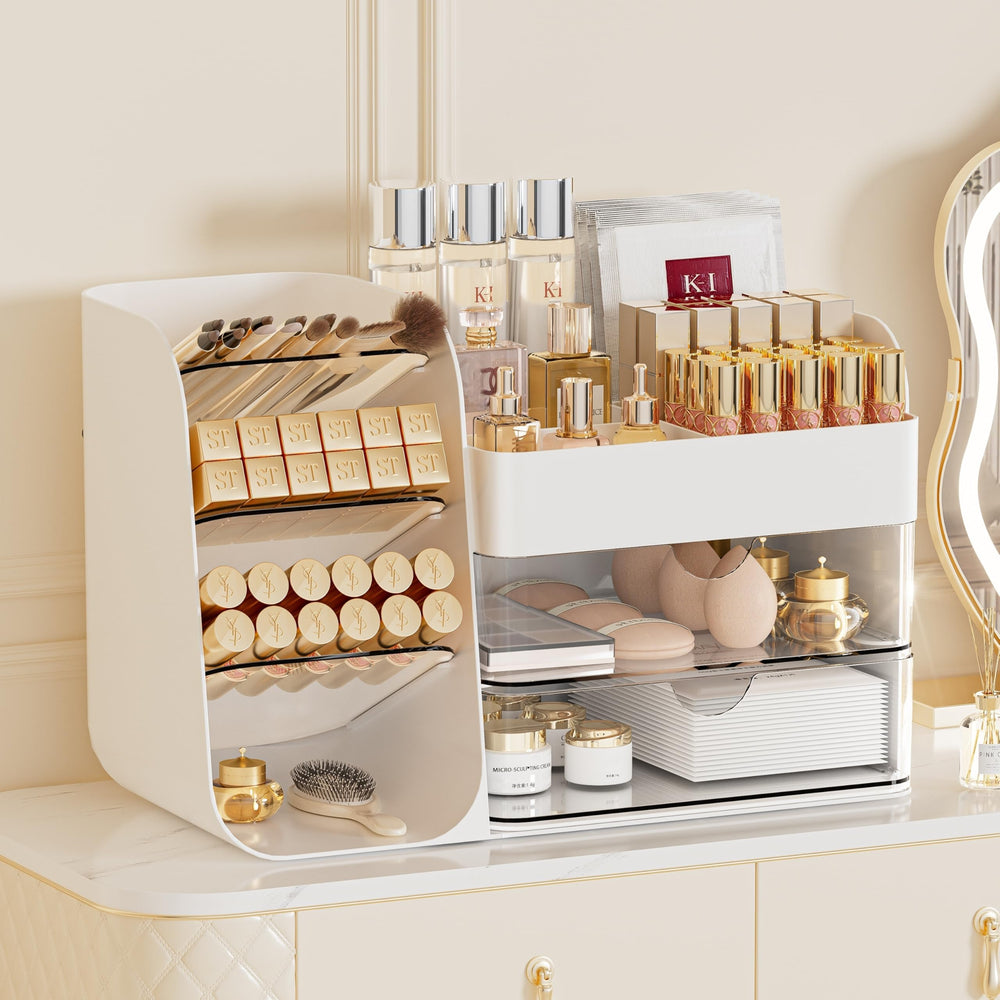 KQJS Makeup Organizer brush compartments showcase dedicated space for brushes and tools