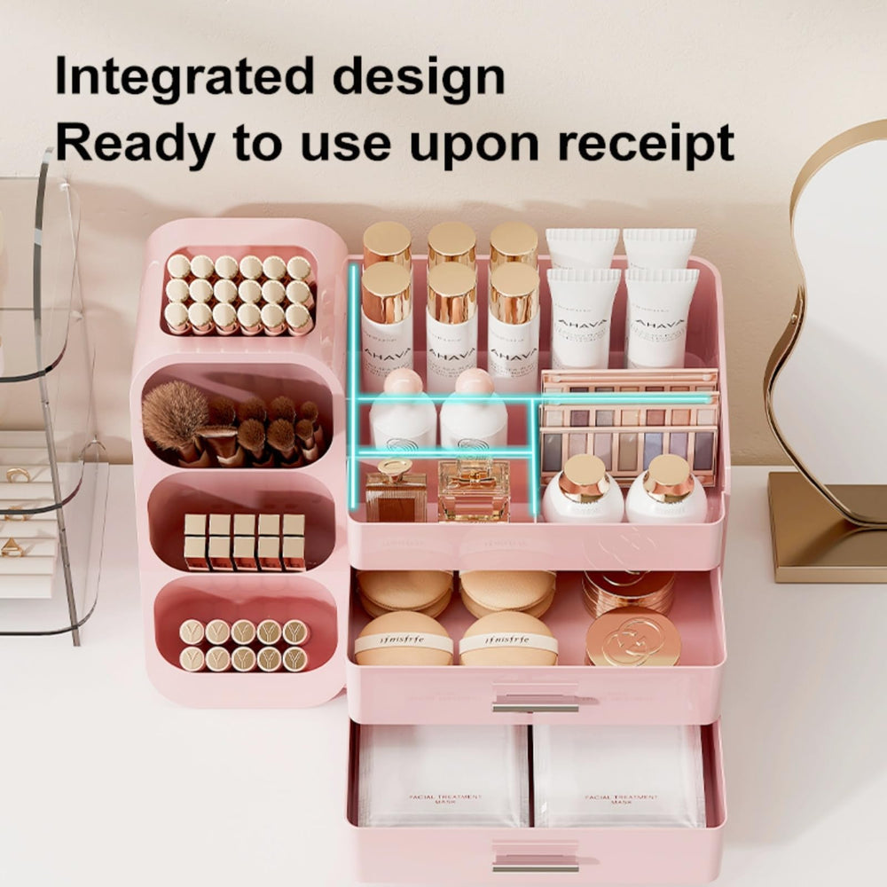 KQJS makeup organizer clear-drawer-detail offers quick visibility of products