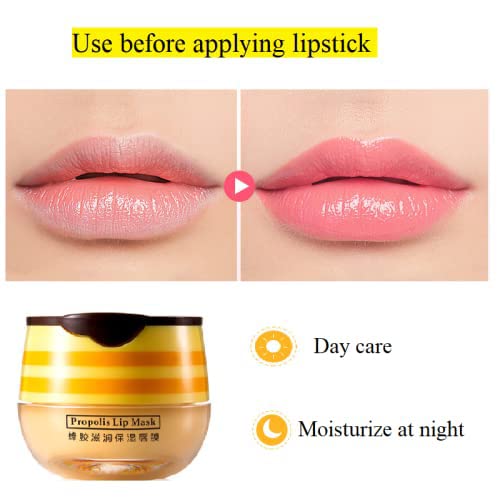 Krajiyya bee balm honey pot lip mask close-up highlights silky texture and honey scent.