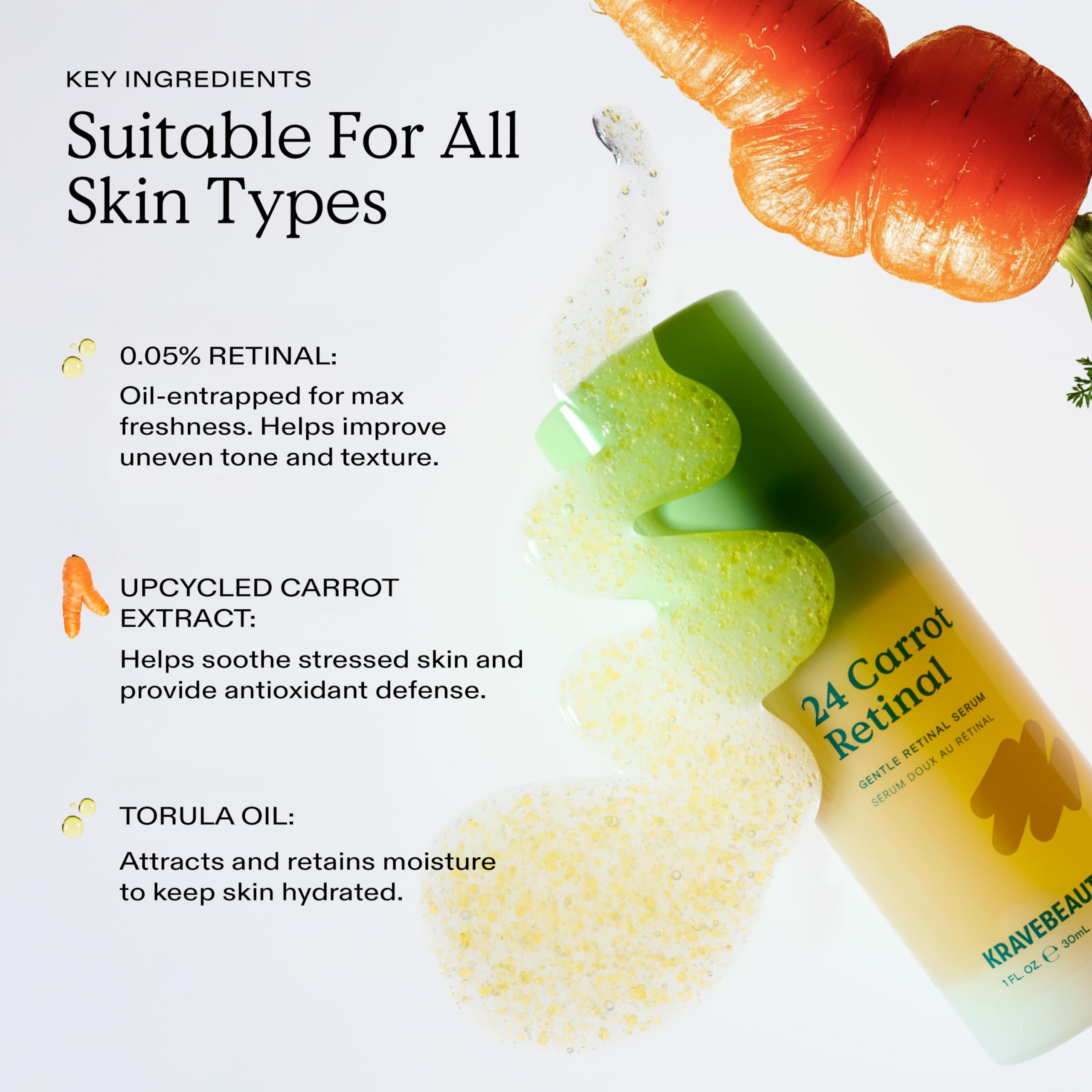 KraveBeauty nighttime routine flatlay showing layering with moisturizer and SPF