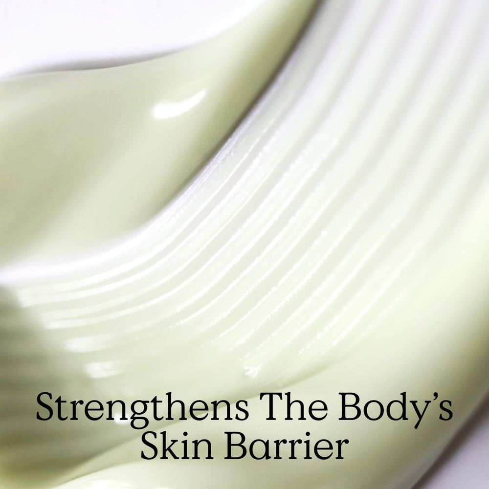 KraveBeauty applying lotion to elbow showing soothing barrier support benefit