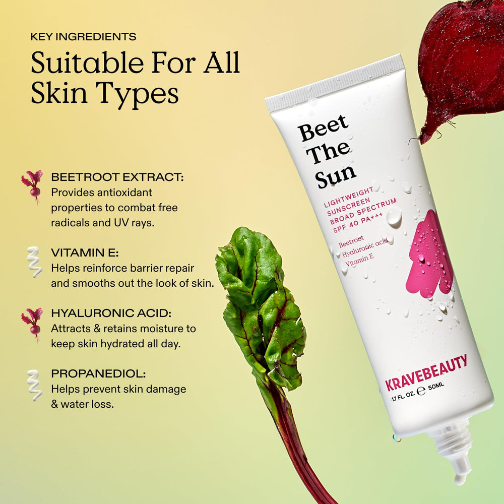 KraveBeauty Beet The Sun texture swatch demonstrates creamy satin finish on skin.