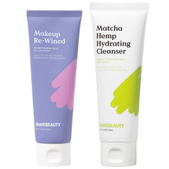 KraveBeauty double cleanse duo packaging shown front, convenient travel-ready set