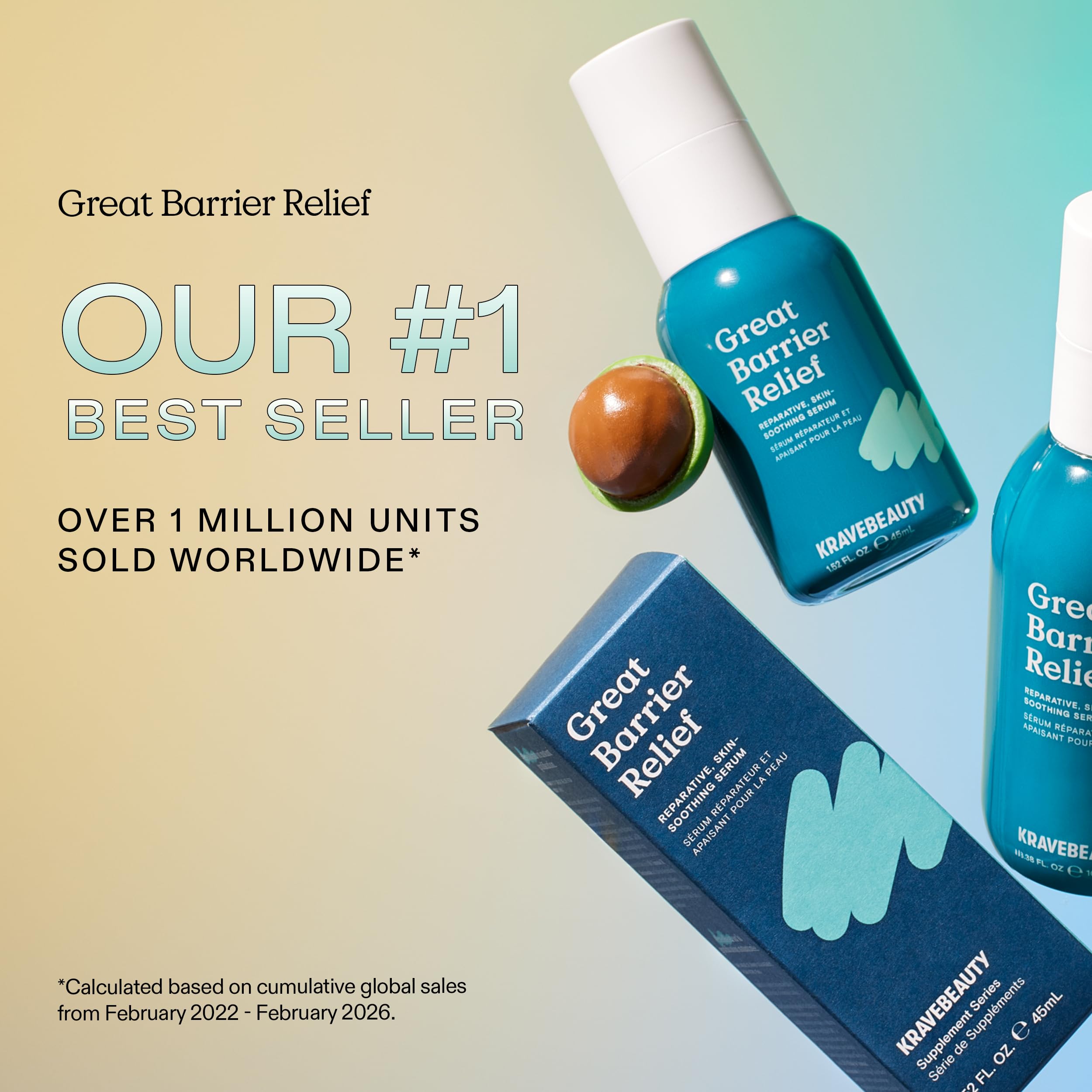 KraveBeauty ingredient display with ceramides and niacinamide for barrier support