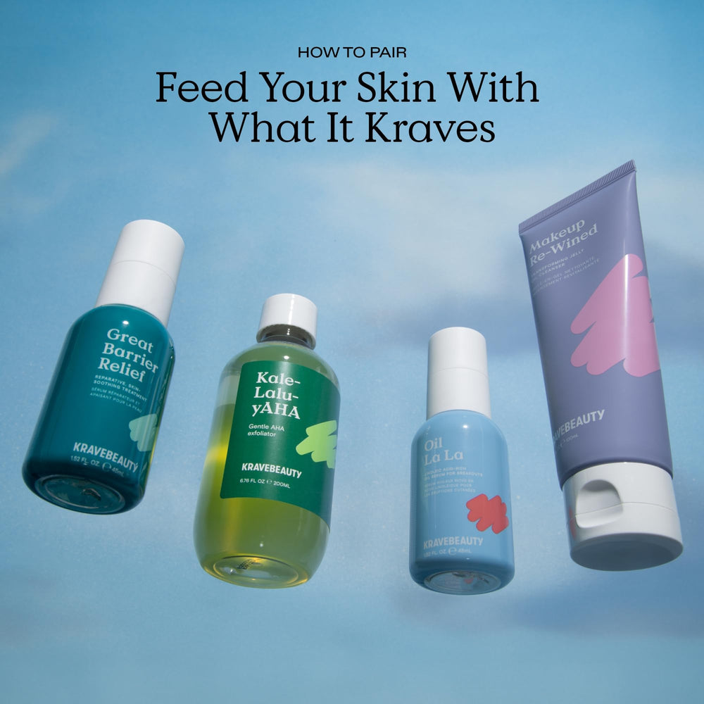 KraveBeauty Kale-Lalu-yAHA before-after glow hints at brightening possibilities.