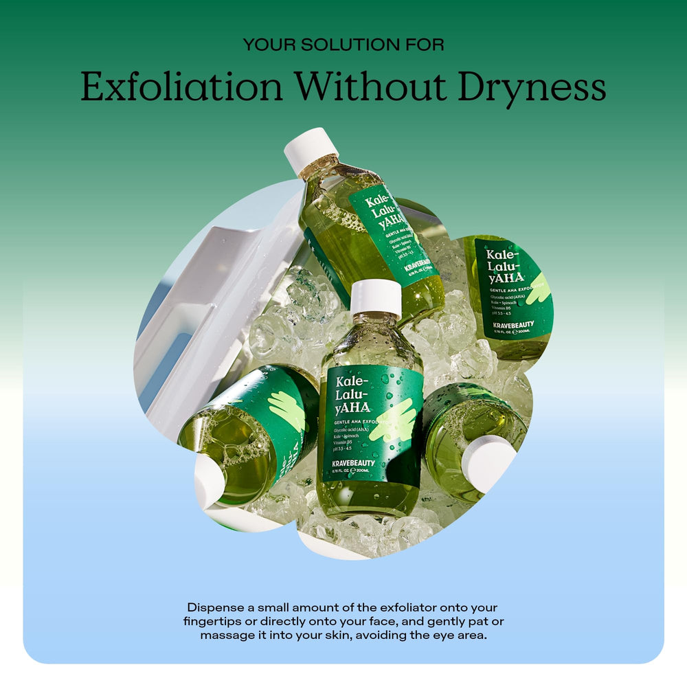 KraveBeauty Kale-Lalu-yAHA morning-night routine image suggests flexible usage.