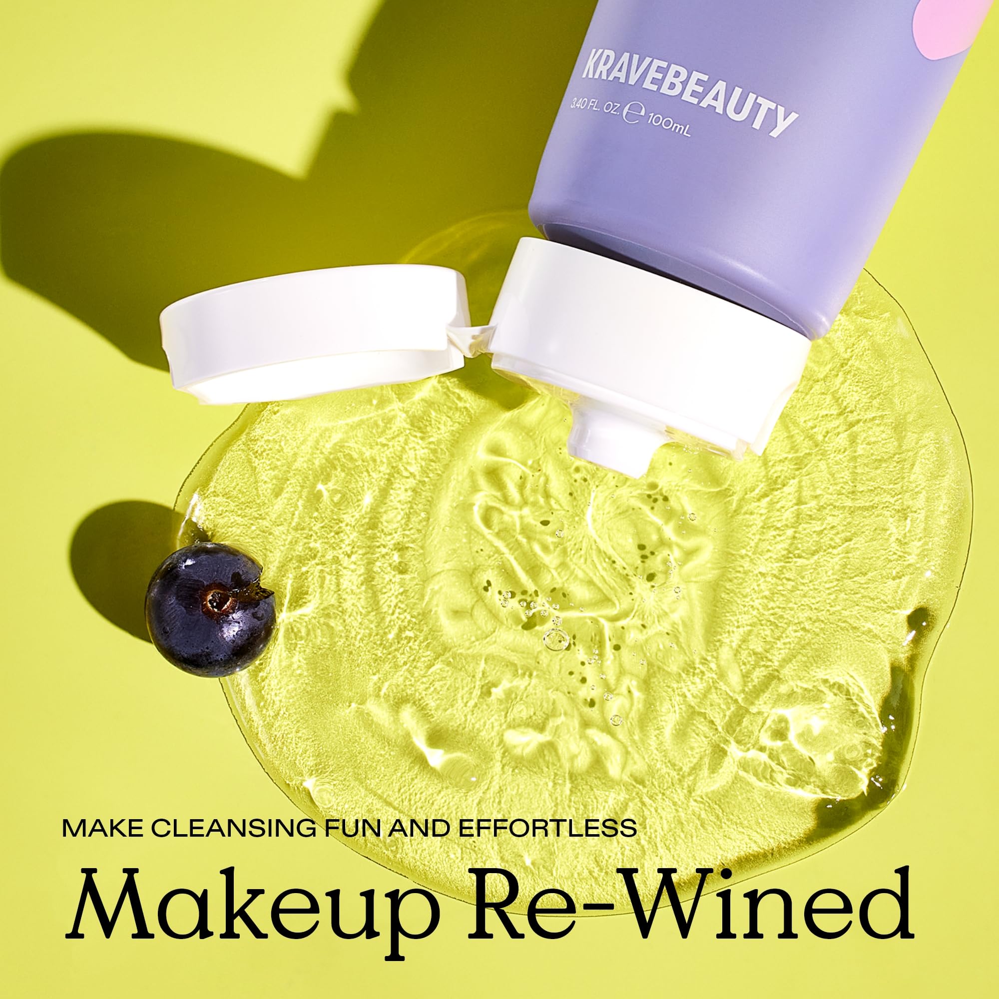 KraveBeauty Matcha Hemp bottle front and label, hydrating gentle face wash