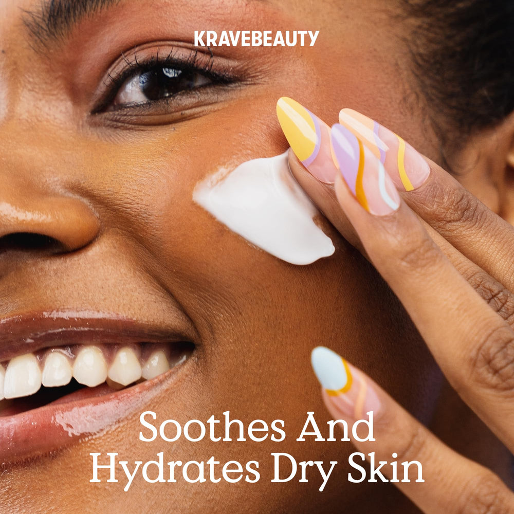 KraveBeauty open jar revealing gel-cream consistency for quick absorption