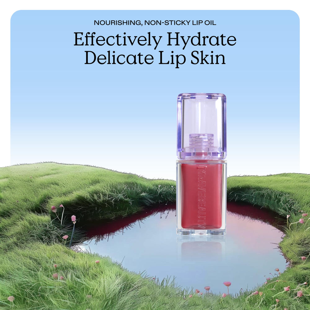 KraveBeauty Plumptuous swatch on skin showing buildable guava-blush color