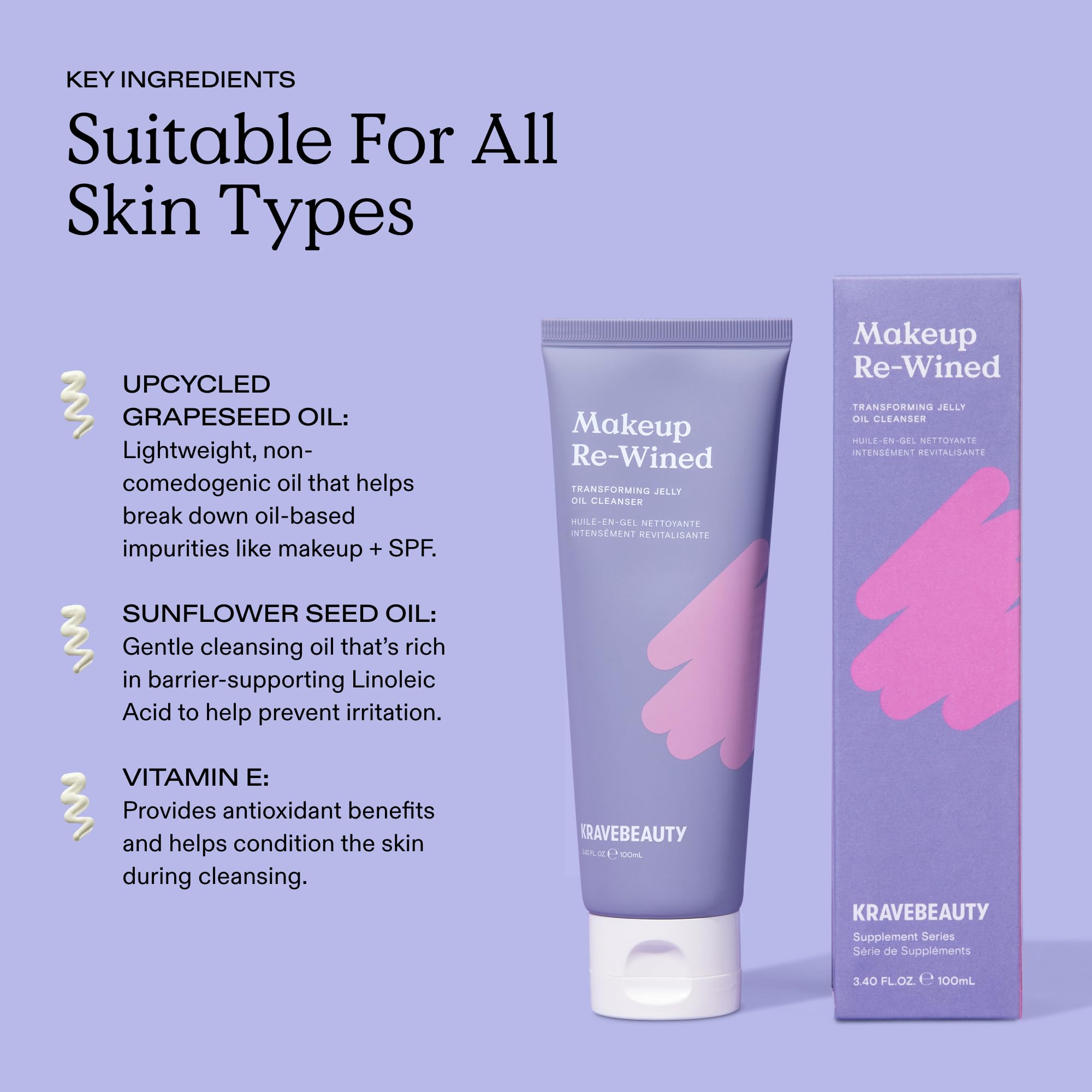 KraveBeauty applying Makeup Re-Wined oil on dry face, removes sunscreen effectively