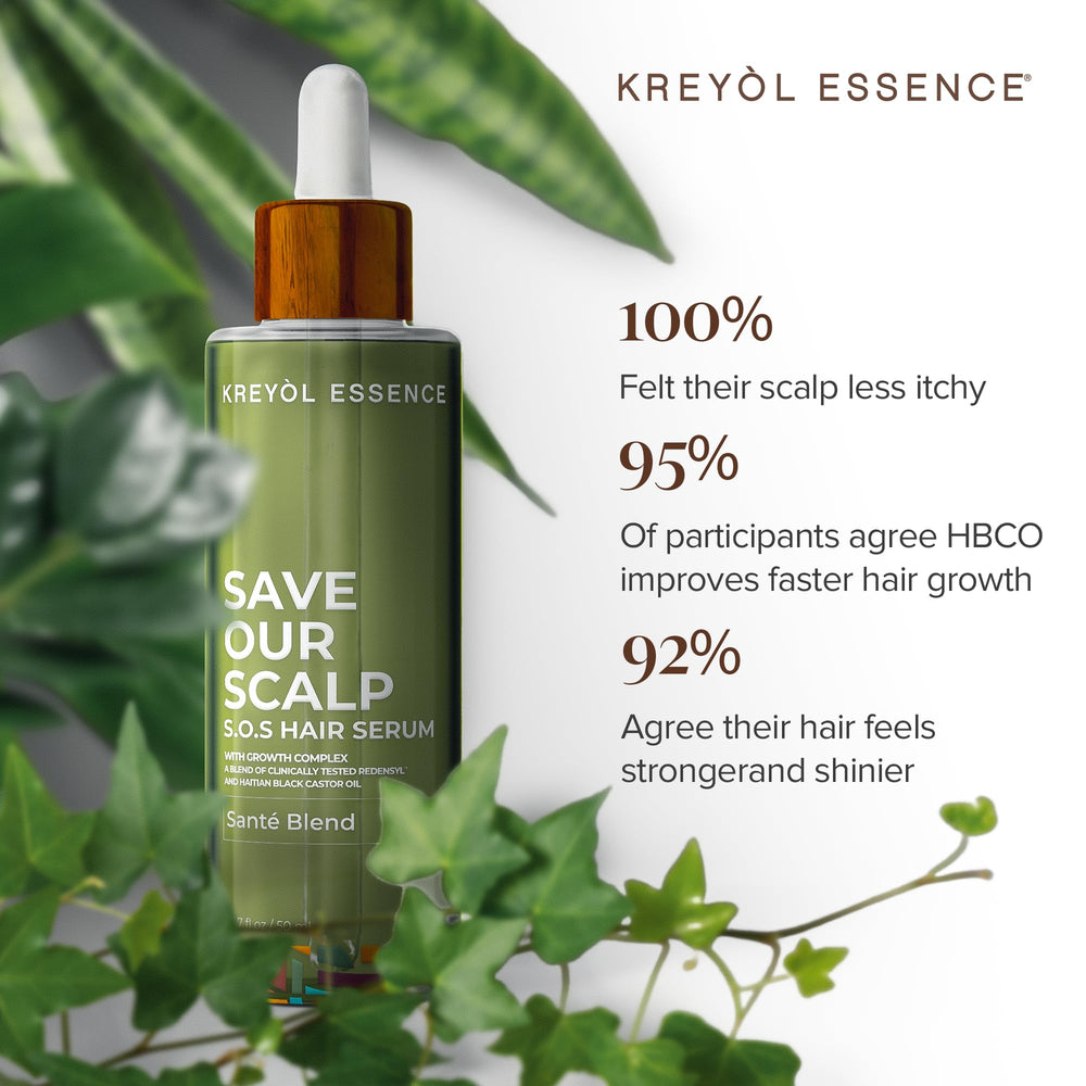 KREYÒL ESSENCE SOS Serum close-up shows premium bottle and packaging