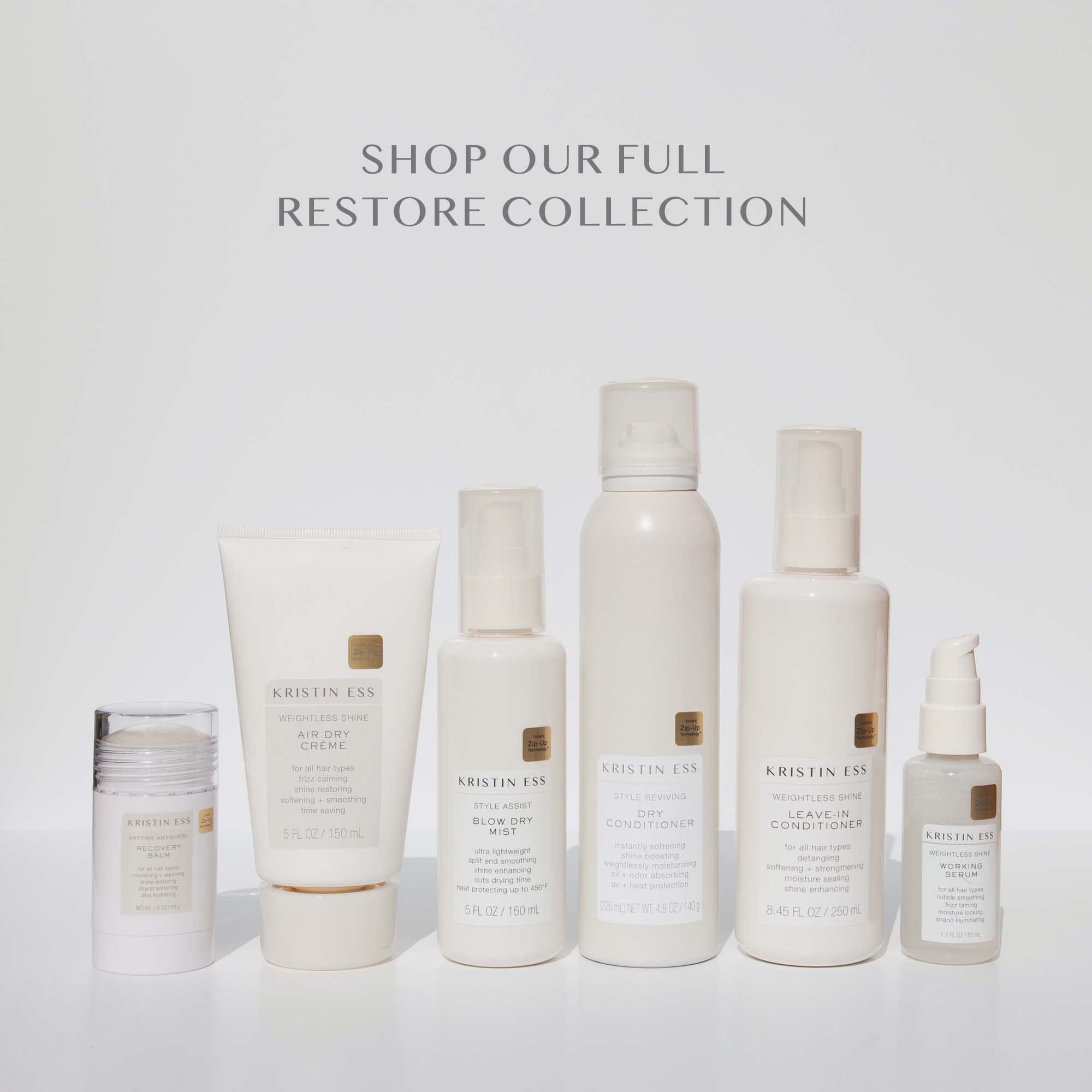 Kristin Ess Dry Conditioner packaging highlighting vegan cruelty-free and color keratin safe claims