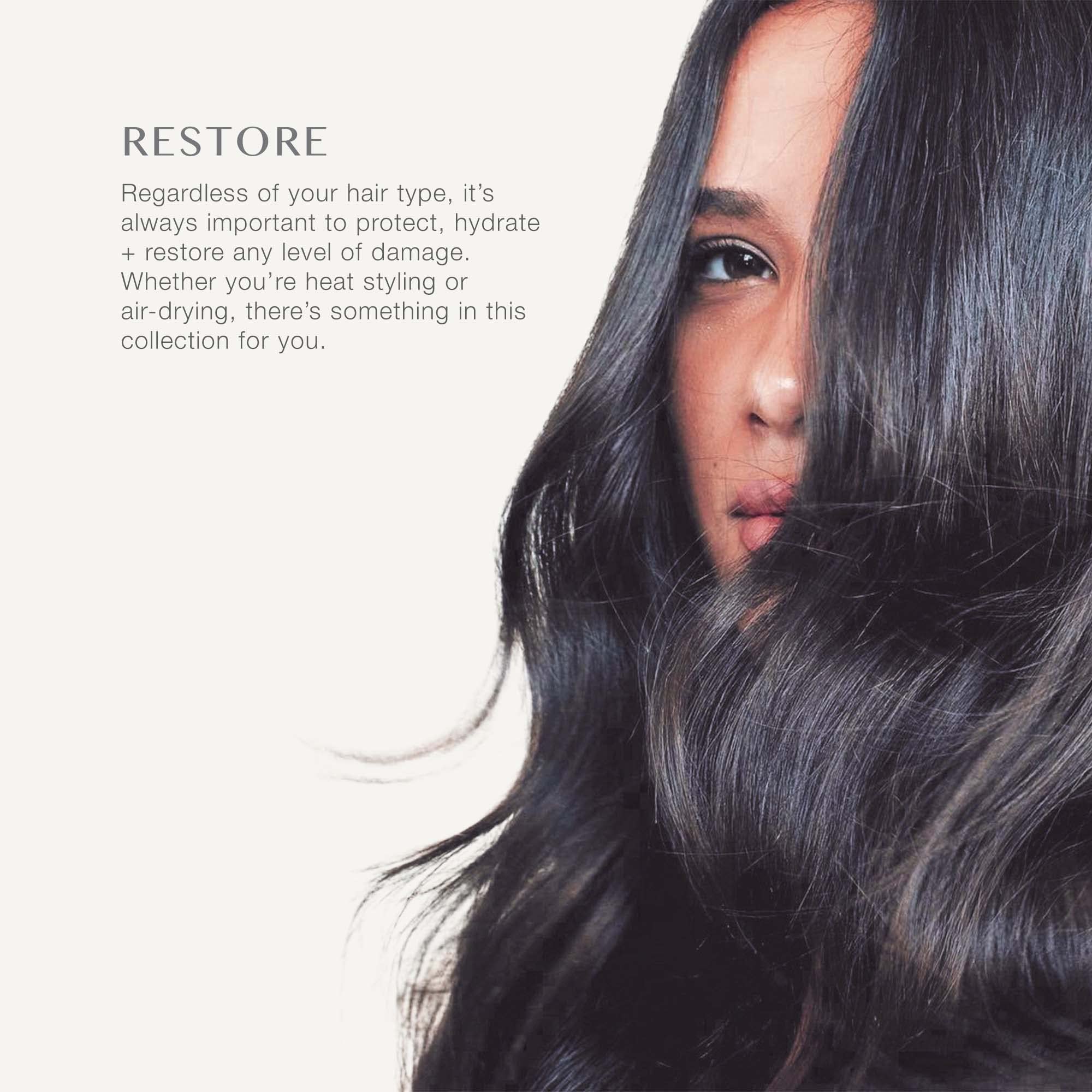 Kristin Ess Hair Style Reviving Dry Conditioner during styling with heat protection in mind