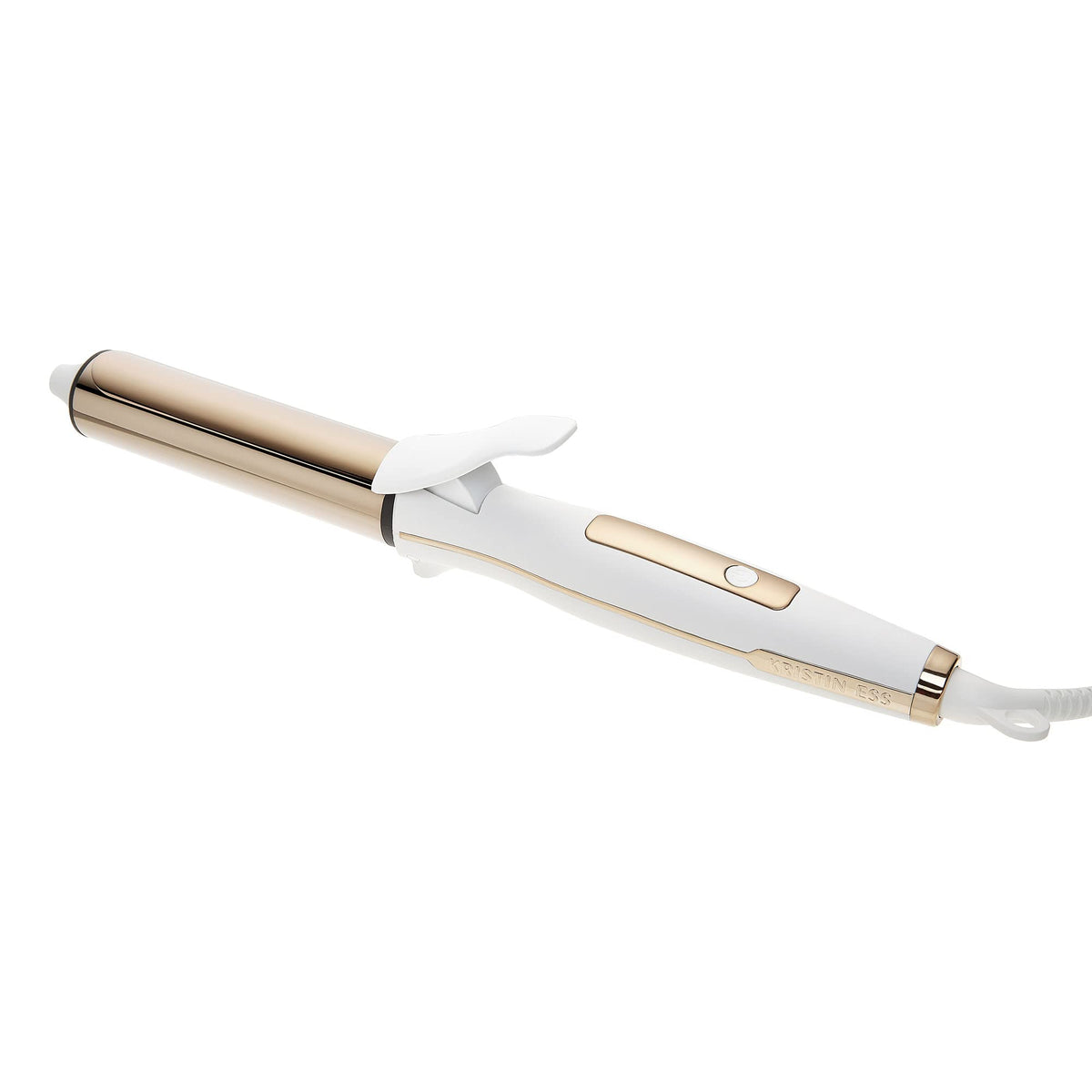 Kristin Ess Hair titanium curling iron barrel creates polished beach waves with added shine.