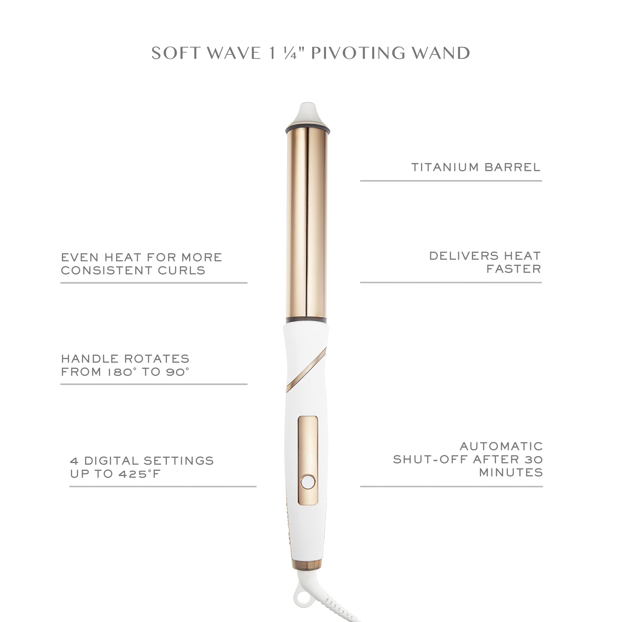 Kristin Ess dual voltage curling wand with digital display for precise temperature
