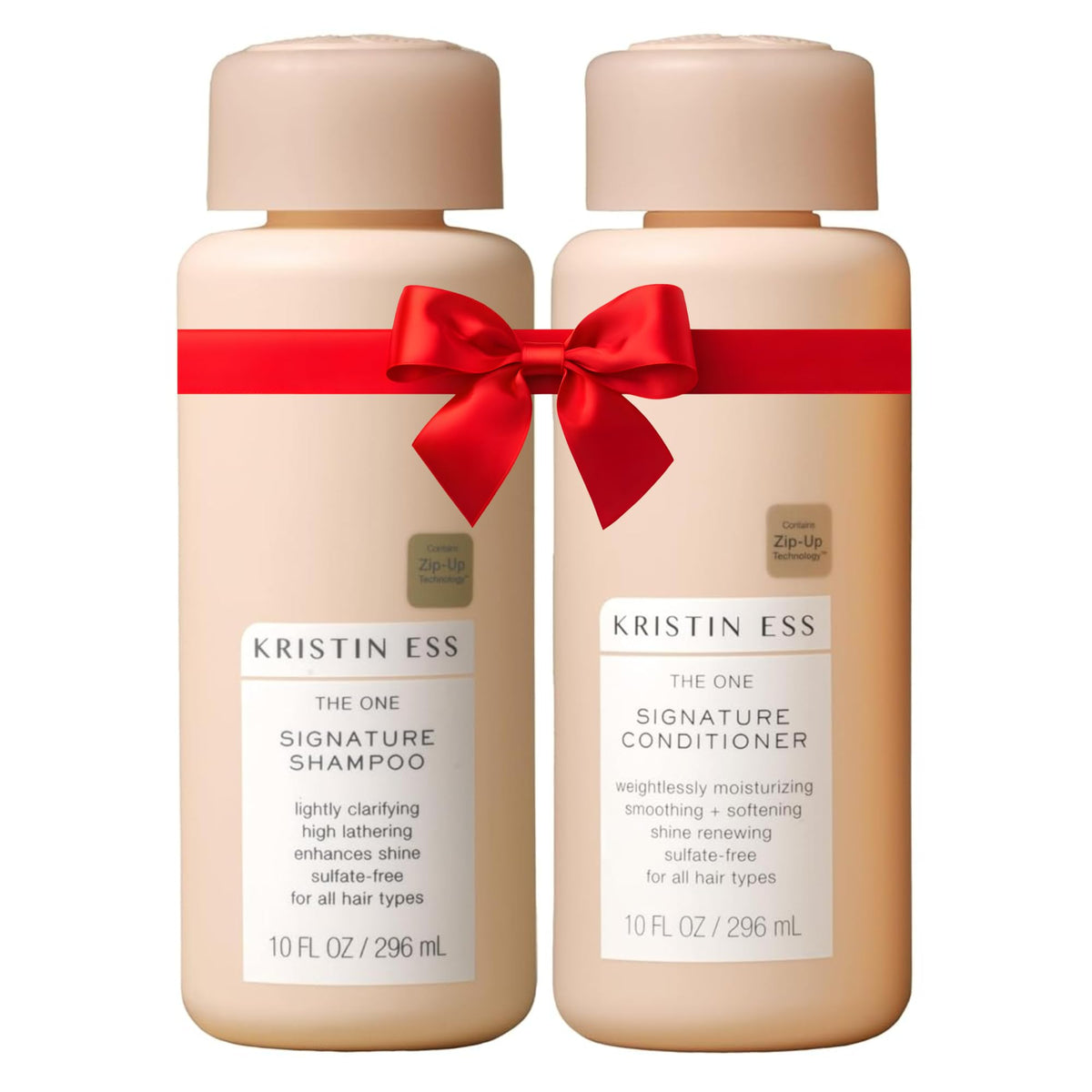 Kristin Ess Hair Signature Shampoo being poured for gentle cleansing and color-safe care