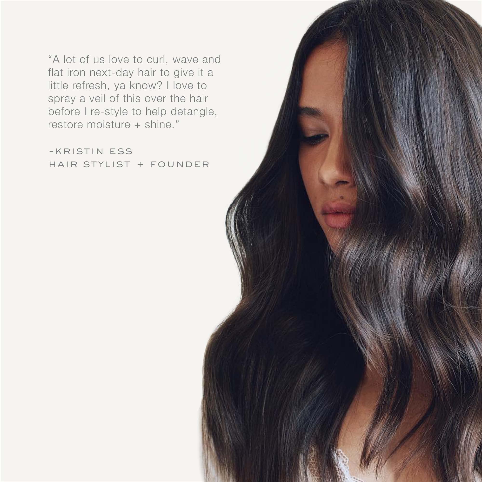 Kristin Ess Hair Style Reviving Dry Conditioner spray-mist ready for quick detangling before styling