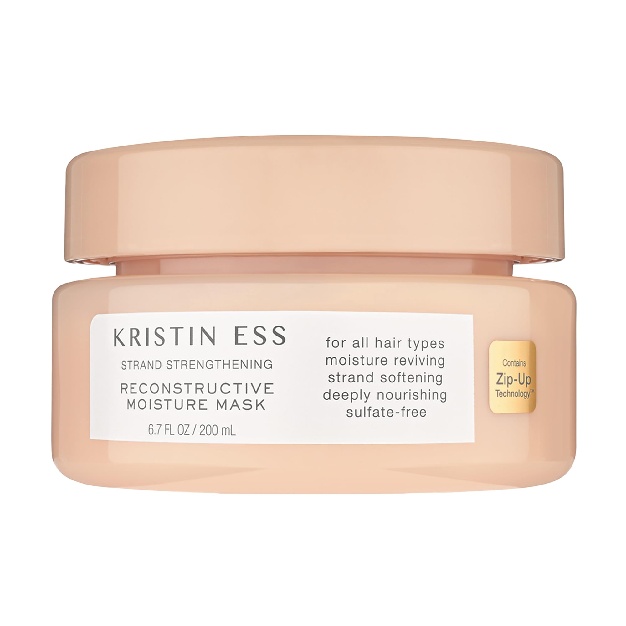 Kristin Ess Hydrating Deep Conditioner pear-amber bottle delivers rich moisture for dry hair.