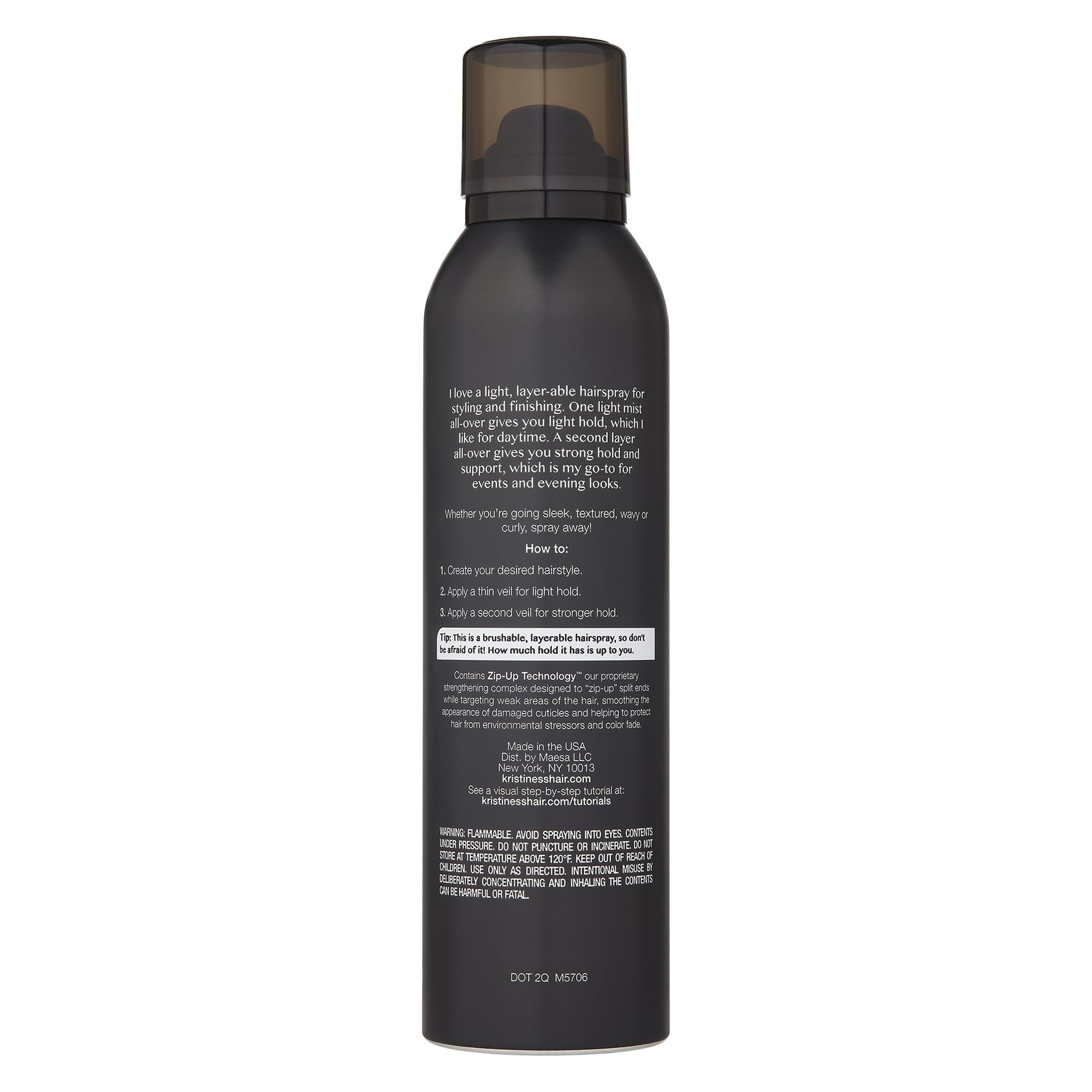 Kristin Ess Hair Refine Signature Finishing Hairspray adds subtle shine and definition for finished looks