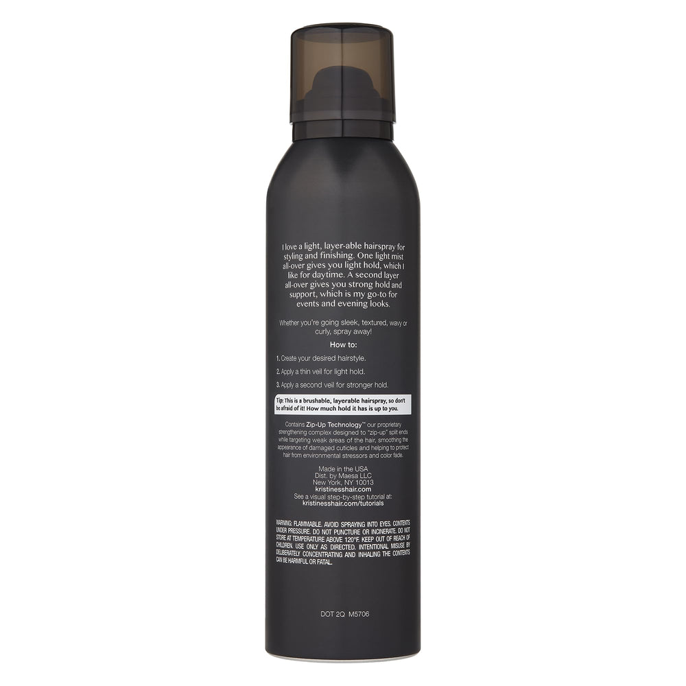 Kristin Ess Hair Refine Signature Finishing Hairspray adds subtle shine and definition for finished looks
